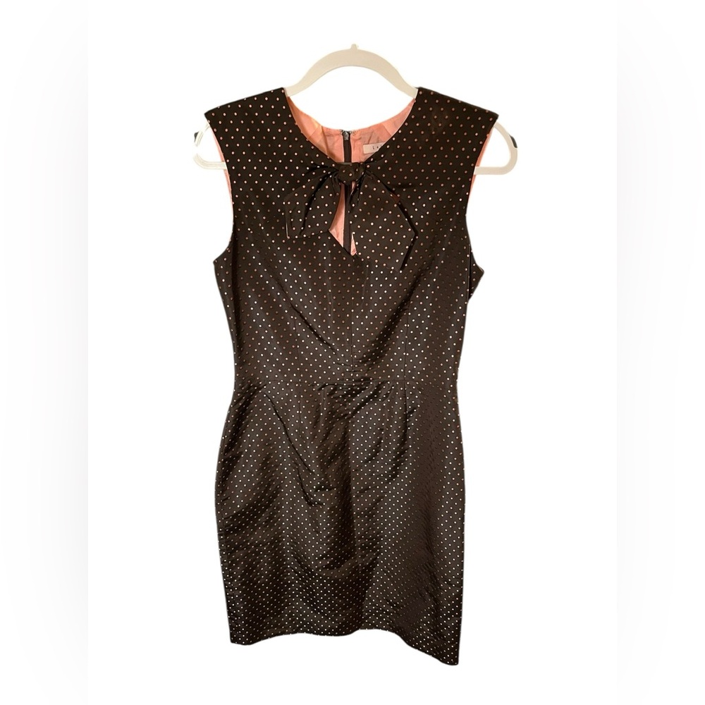 Lela Rose Black Midi Dress with White Dots